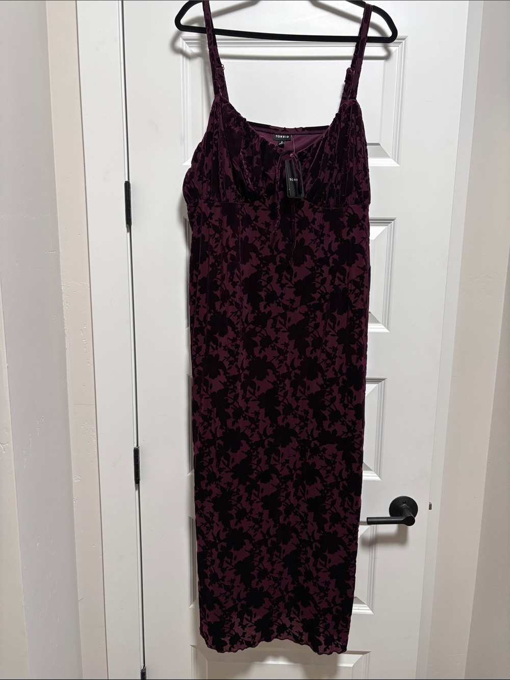Torrid Plum Floral Velvet Maxi Dress